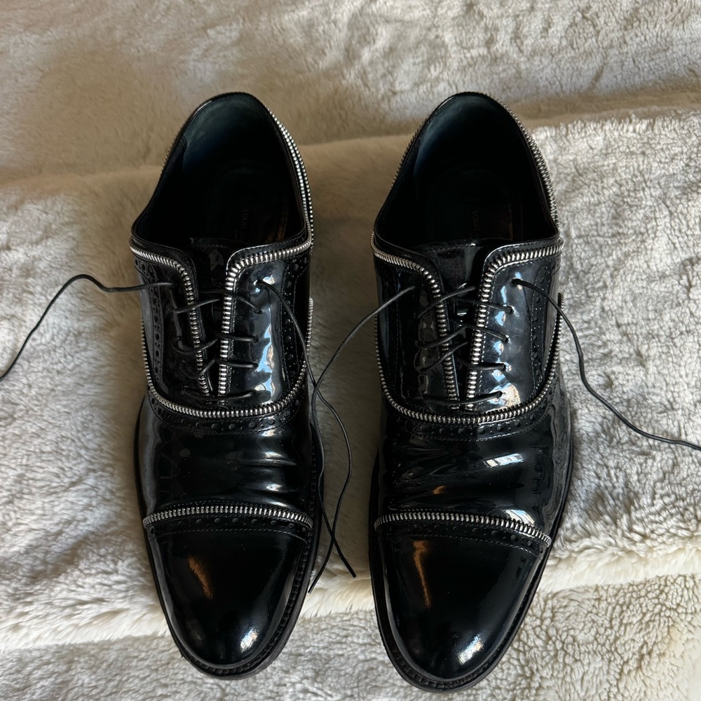 Louis Vuitton patent leather Baroque lace ups